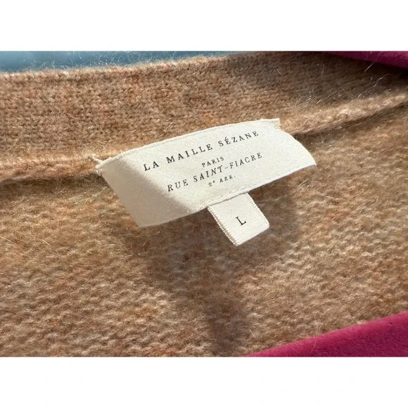 Sézane Paris Mia Button-Front Cardigan Sweater Mohair Wool Large fits XL - Picture 6 of 8